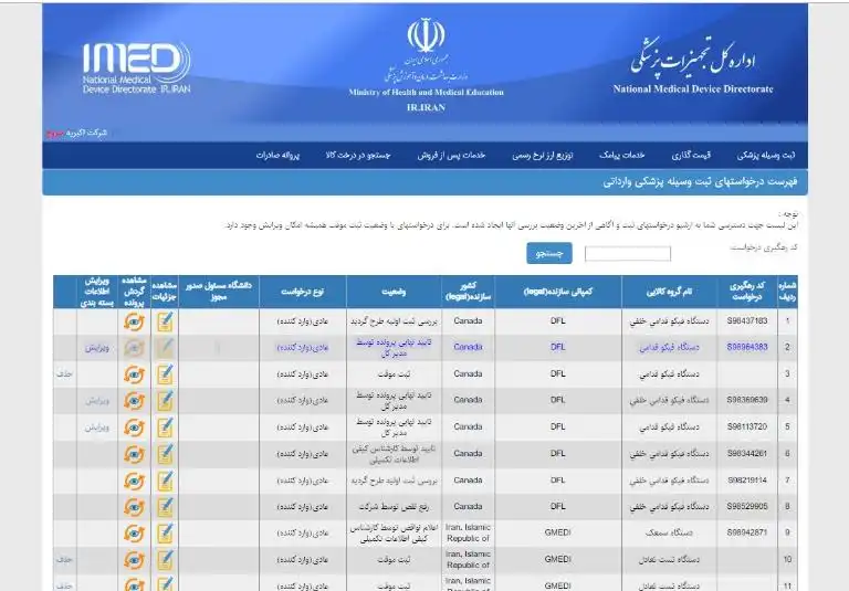 راهنمای سطوح مصرفی و تجمیعی کالا، ویراش بسته بندی در سامانه آیمد، ویرایش اطلاعات بسته بندی تجهیزات پزشکی